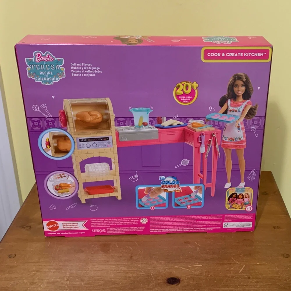 NIB Barbie Teresa Kitchen PlaysetRecipe for Friendship Tamales